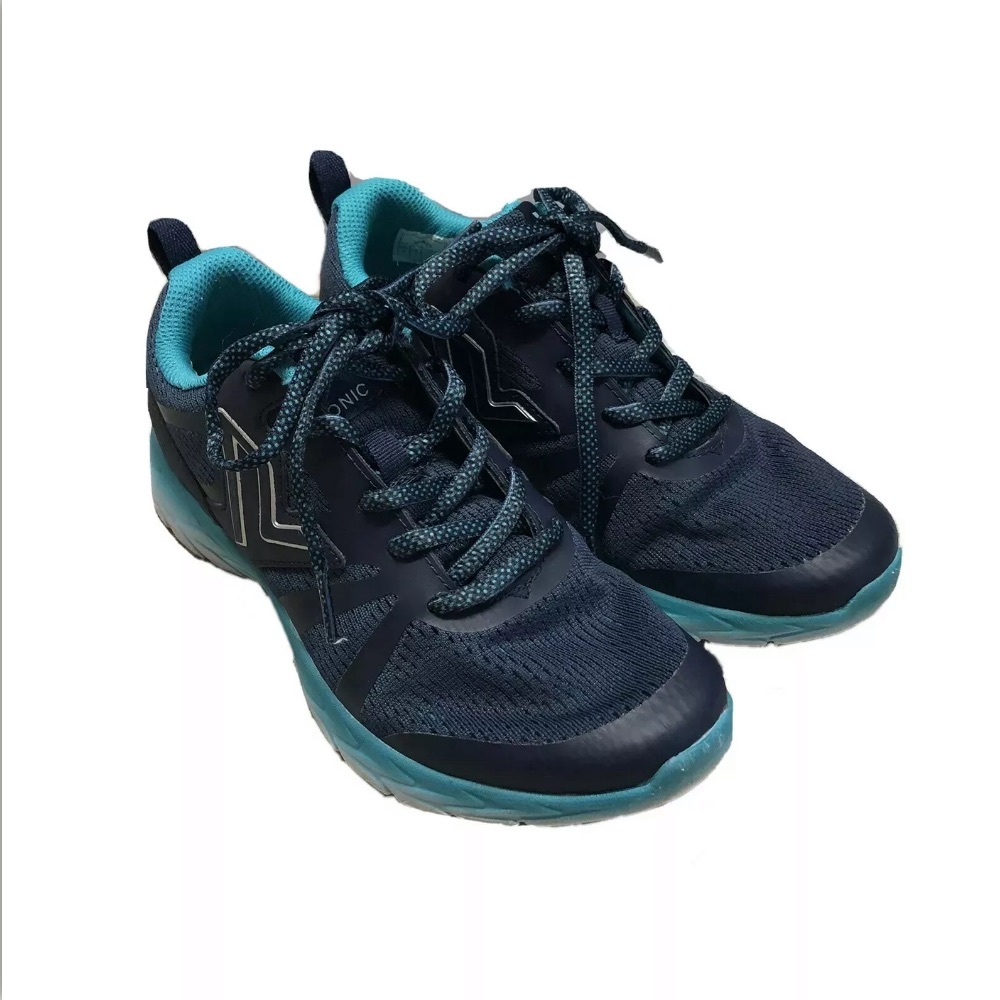 Vionic 335 Miles Running Shoes Sneakers Lace Up Navy Aqua Sz 6
